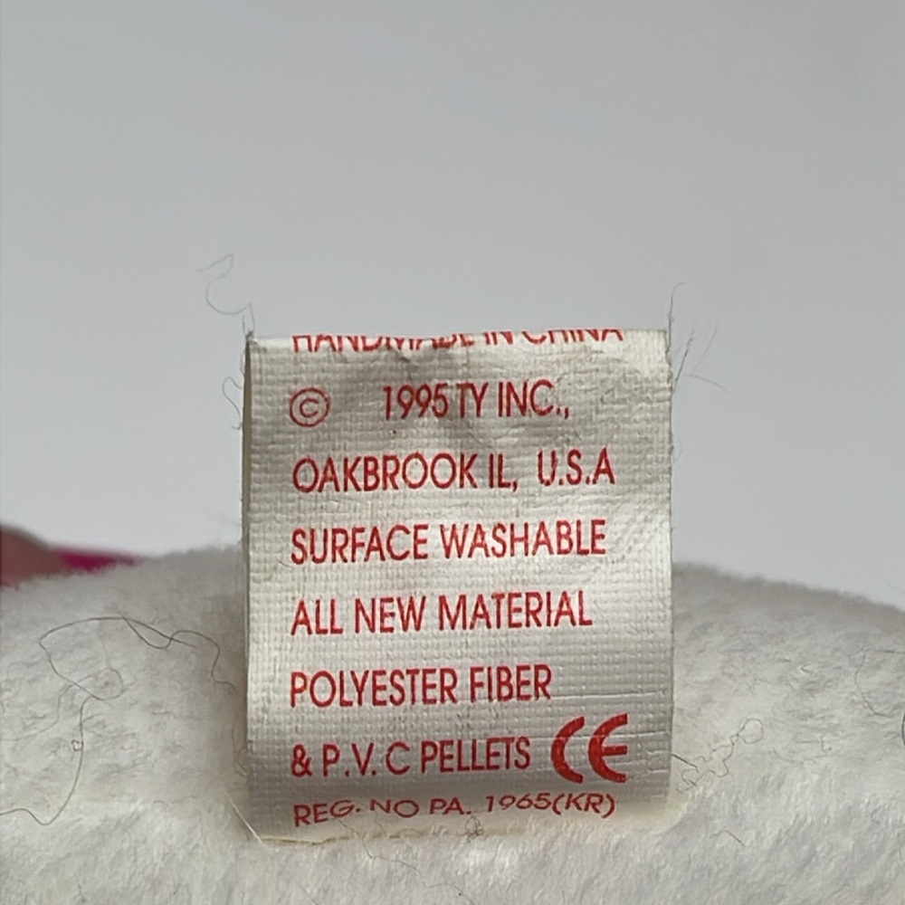 🐸 Ty Beanie Babies SPOOKY the White Ghost Plush - pellet filling - Picture 8 of 9
